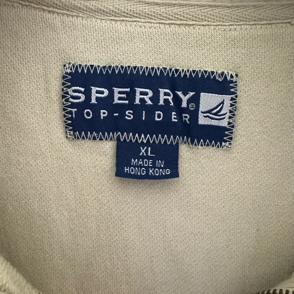 Sperry Men's Beige Quarter-Zip Pullover